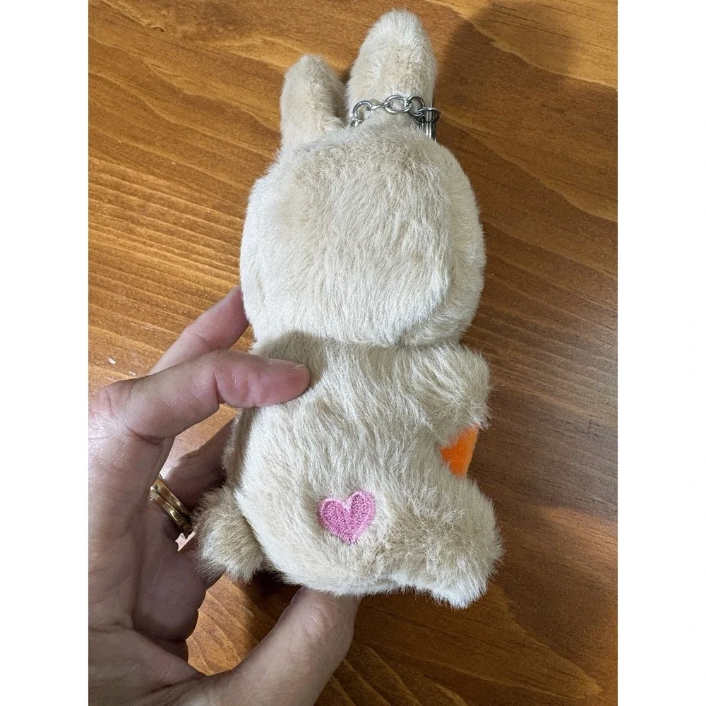 Kawaii Plush Bunny Rabbit Keychain Bag Charm Pink Bow Carrot Rhinestone NWOT